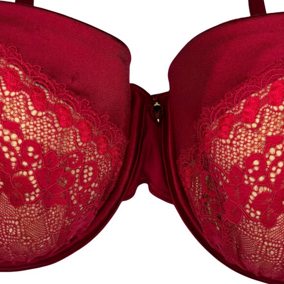 NWT Triumph “Satin Shine WHU” Lace Push-Up Bra – 34D (Crimson Red) - Picture 2 of 7
